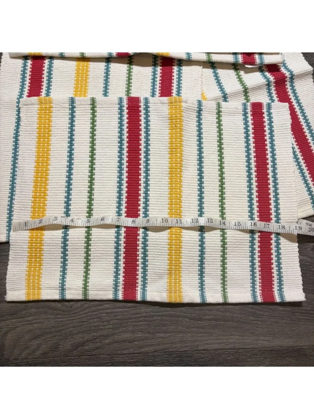 Pioneer Woman Vintage Stripe Woven Cotton Placemats Table Runner Set Multicolor